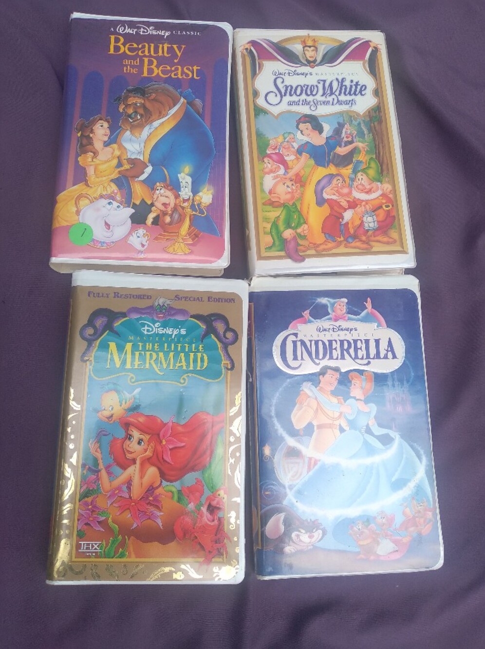 Disney Classic VHS Set - Purple, Blue, Gold, White Covers